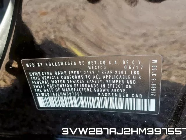 3VW2B7AJ2HM397557