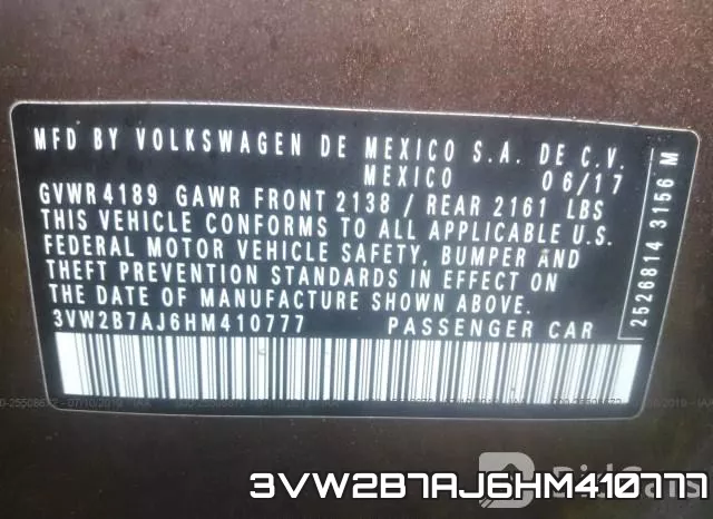 3VW2B7AJ6HM410777