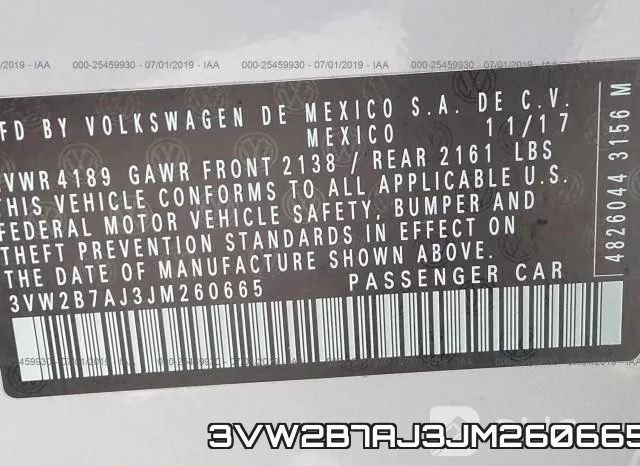 3VW2B7AJ3JM260665