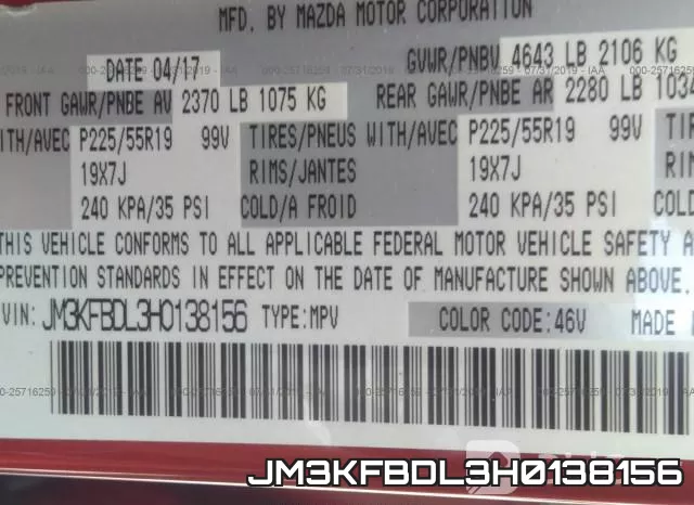 JM3KFBDL3H0138156