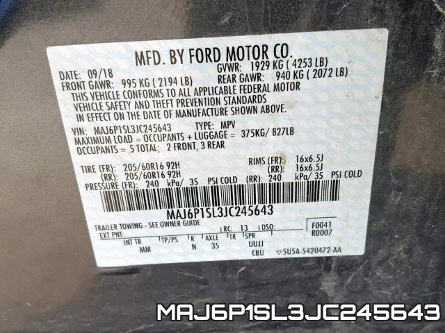 MAJ6P1SL3JC245643