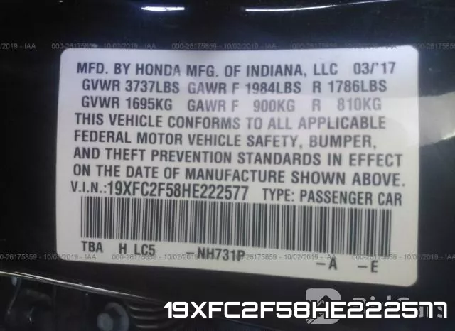 19XFC2F58HE222577