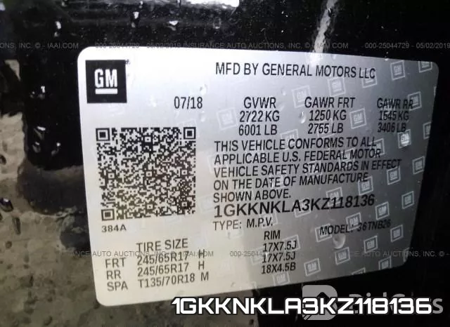 1GKKNKLA3KZ118136