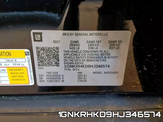 1GNKRHKD9HJ346574