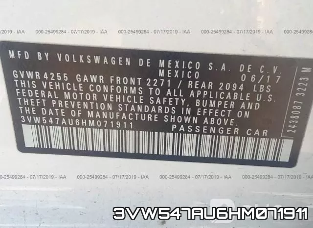 3VW547AU6HM071911