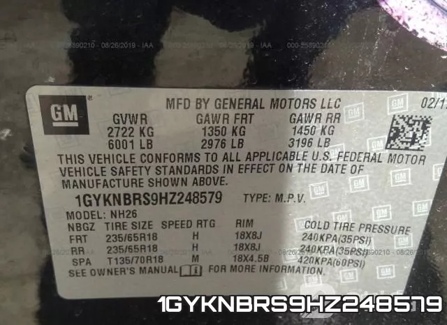 1GYKNBRS9HZ248579