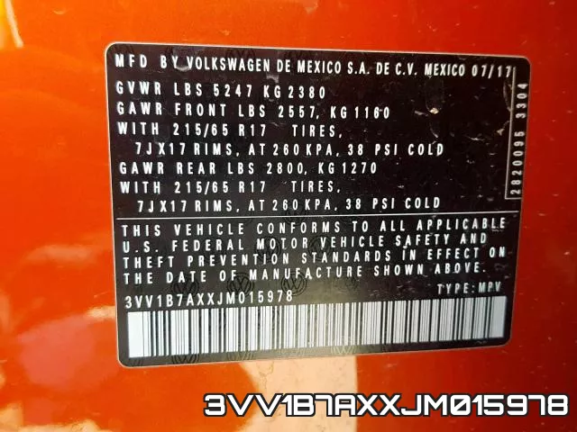 3VV1B7AXXJM015978