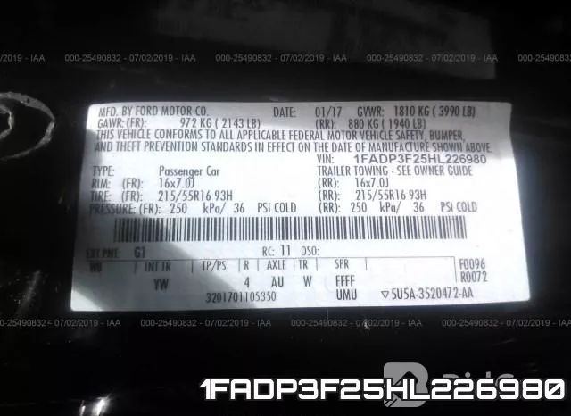 1FADP3F25HL226980