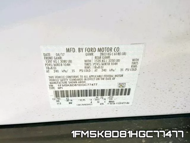 1FM5K8D81HGC77477