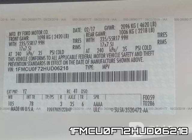 1FMCU0F72HUD06218