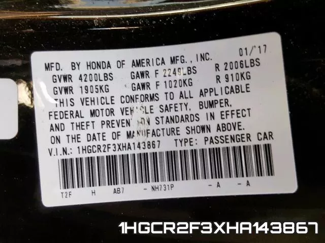 1HGCR2F3XHA143867