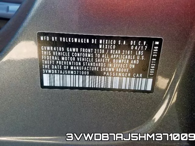 3VWDB7AJ5HM371009