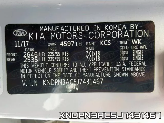 KNDPN3AC5J7431467