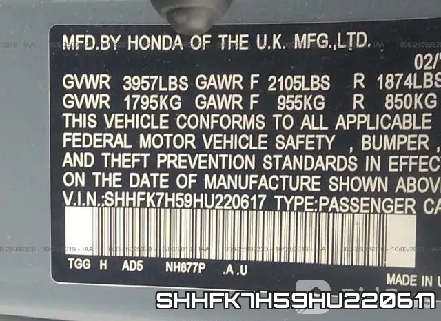 SHHFK7H59HU220617