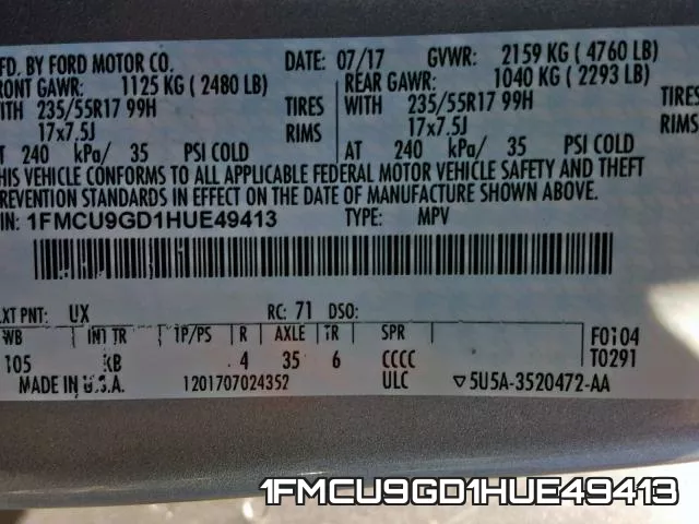 1FMCU9GD1HUE49413
