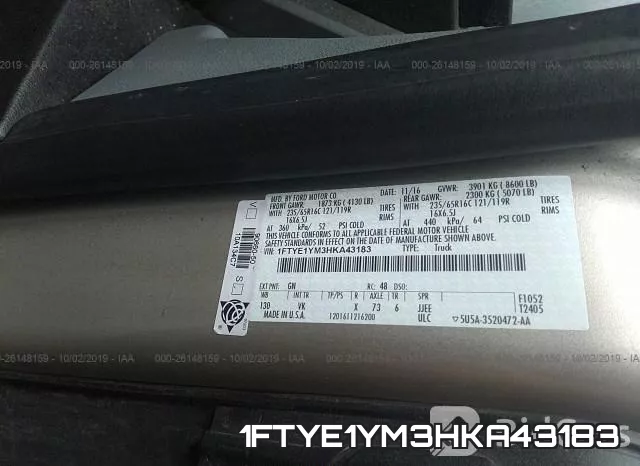 1FTYE1YM3HKA43183