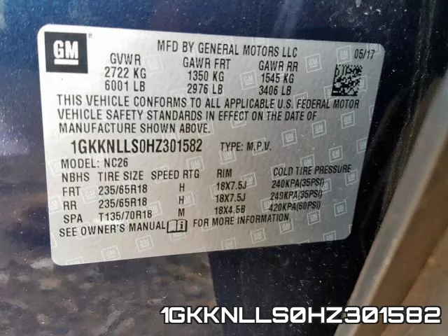 1GKKNLLS0HZ301582