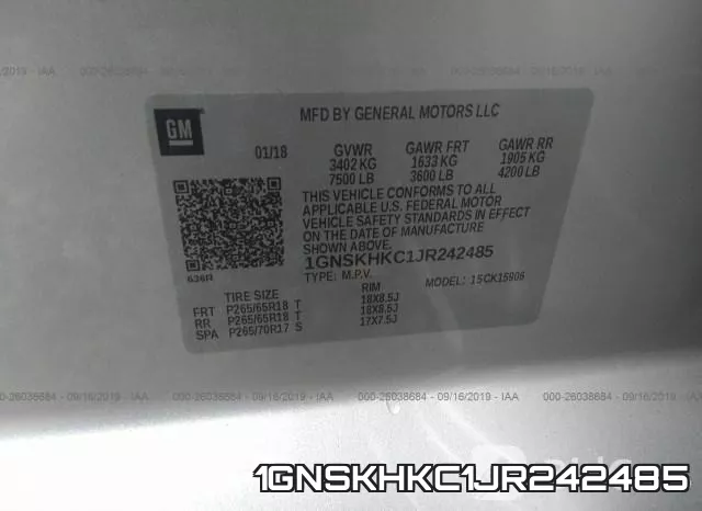 1GNSKHKC1JR242485