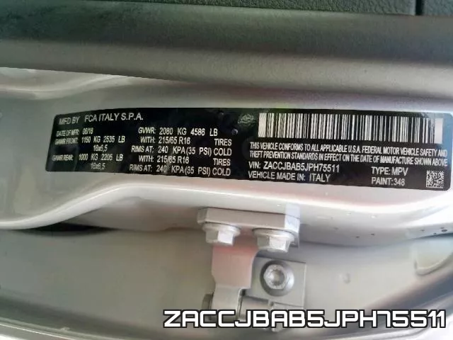 ZACCJBAB5JPH75511