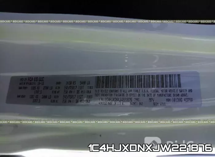 1C4HJXDNXJW221876
