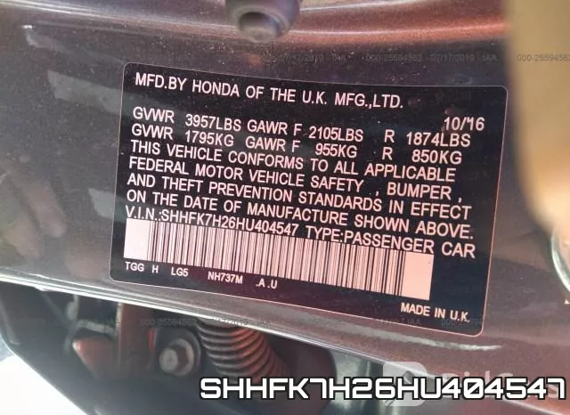 SHHFK7H26HU404547