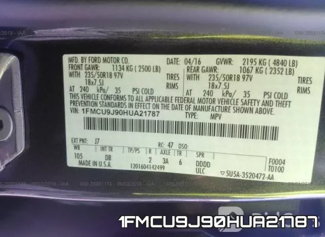 1FMCU9J90HUA21787
