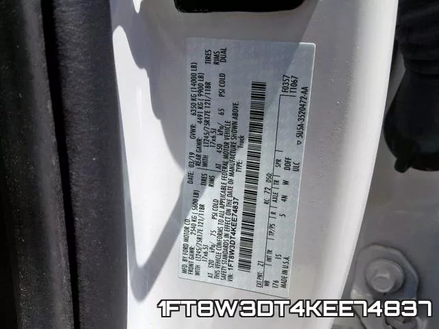 1FT8W3DT4KEE74837
