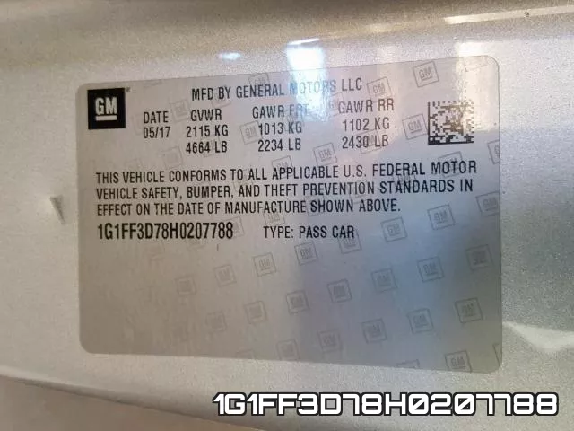 1G1FF3D78H0207788
