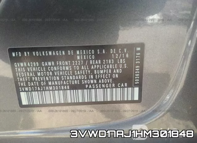 3VWD17AJ1HM301848