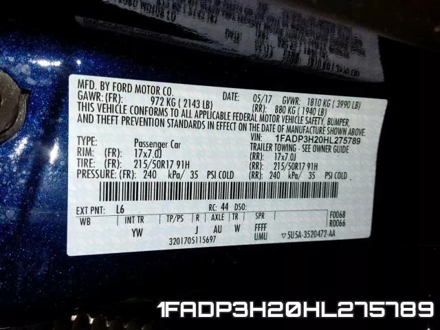 1FADP3H20HL275789