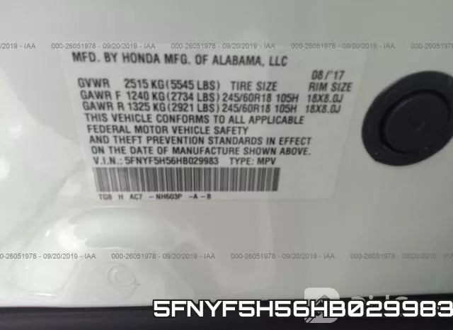 5FNYF5H56HB029983