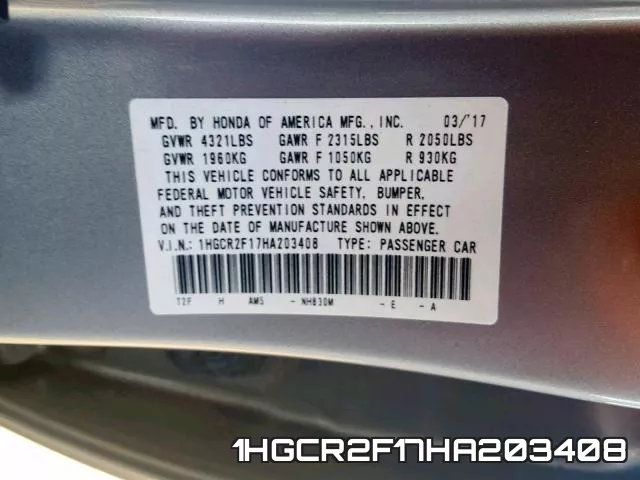 1HGCR2F17HA203408