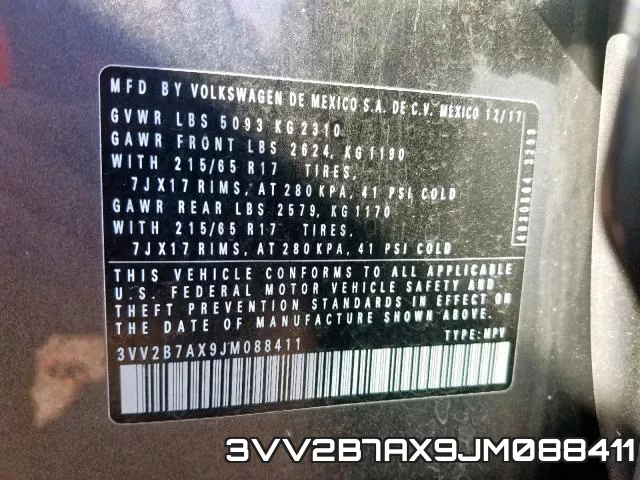 3VV2B7AX9JM088411