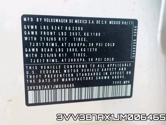 3VV3B7AX1JM006465