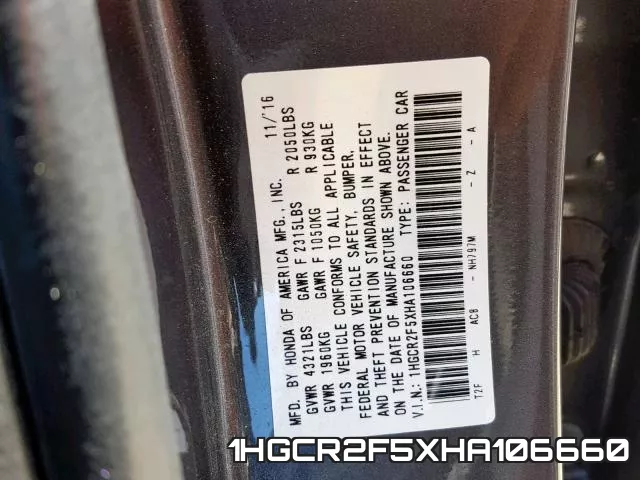 1HGCR2F5XHA106660