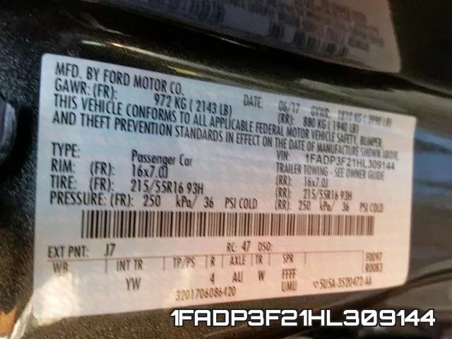 1FADP3F21HL309144