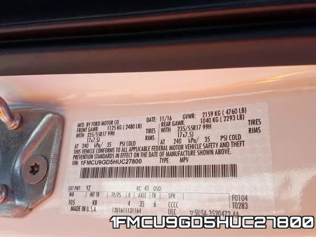 1FMCU9GD5HUC27800