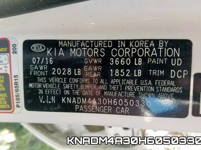 KNADM4A30H6050330
