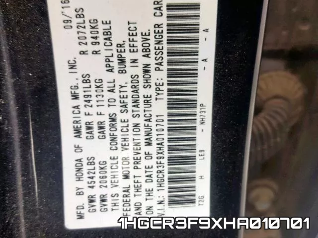 1HGCR3F9XHA010701
