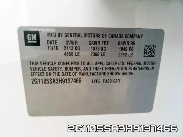 2G1105SA3H9137466