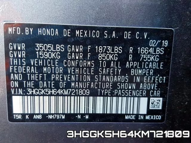3HGGK5H64KM721809