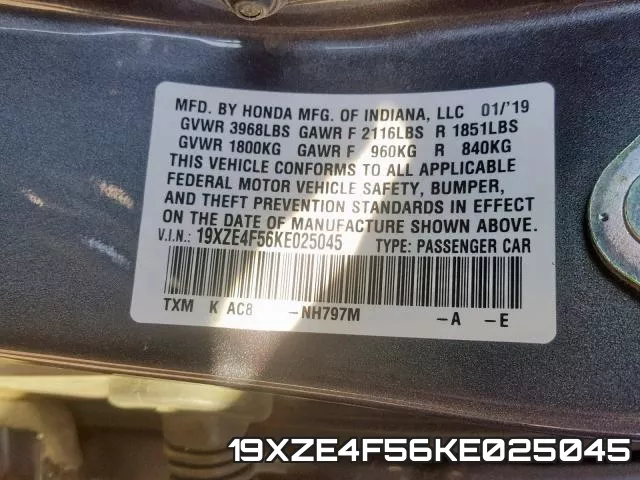 19XZE4F56KE025045