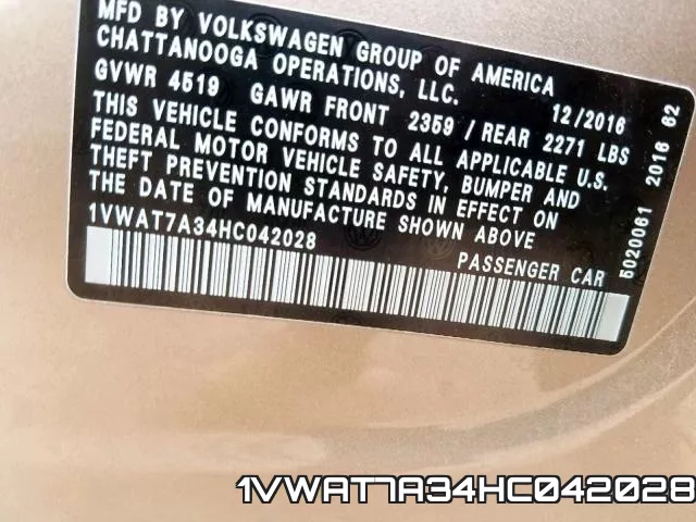 1VWAT7A34HC042028