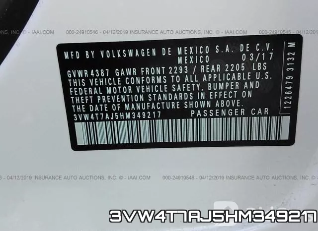 3VW4T7AJ5HM349217