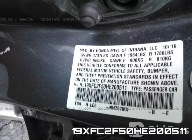 19XFC2F50HE200511