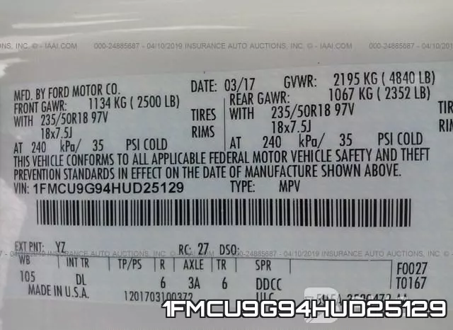 1FMCU9G94HUD25129
