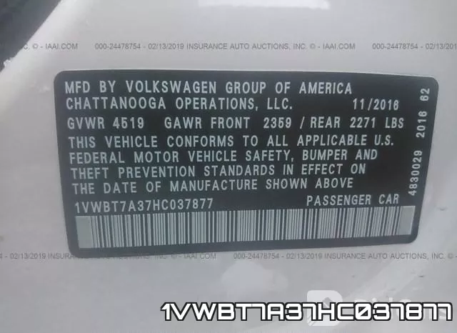 1VWBT7A37HC037877