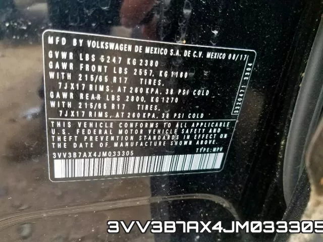 3VV3B7AX4JM033305