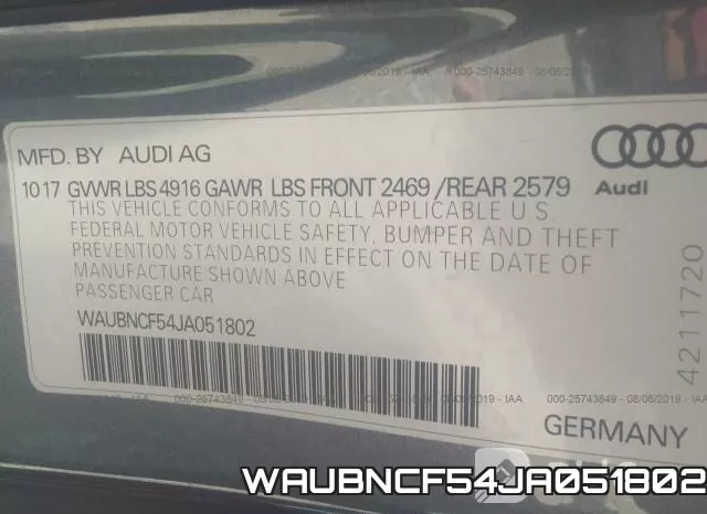 WAUBNCF54JA051802