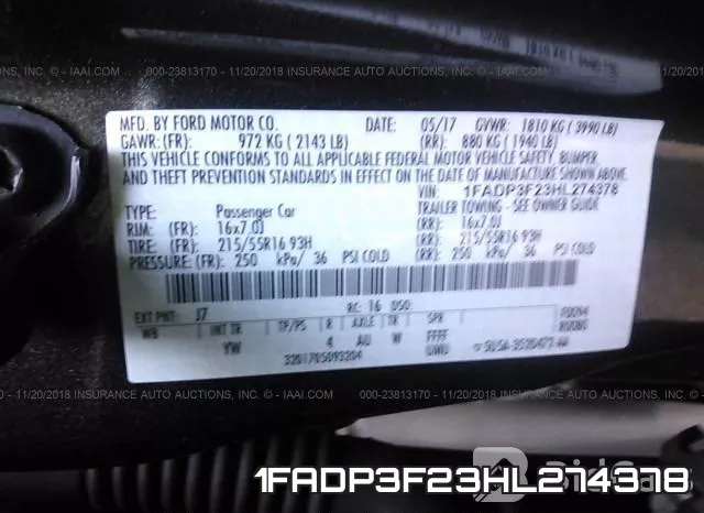 1FADP3F23HL274378